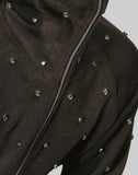 SANKUANZ - Rivet Embellished Zipper Hoodie - 082plus