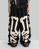 Skeleton Print Deconstructed Sweatpants