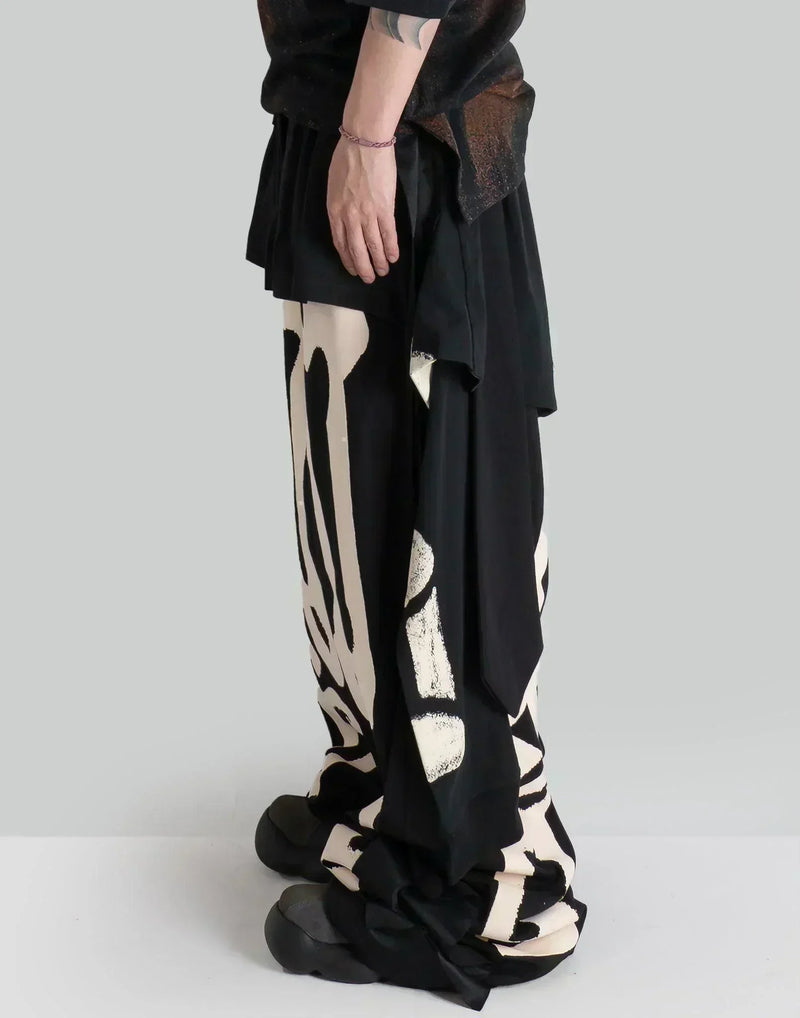 SANKUANZ - Skeleton Print Deconstructed Sweatpants - 082plus