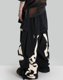 SANKUANZ - Skeleton Print Deconstructed Sweatpants - 082plus