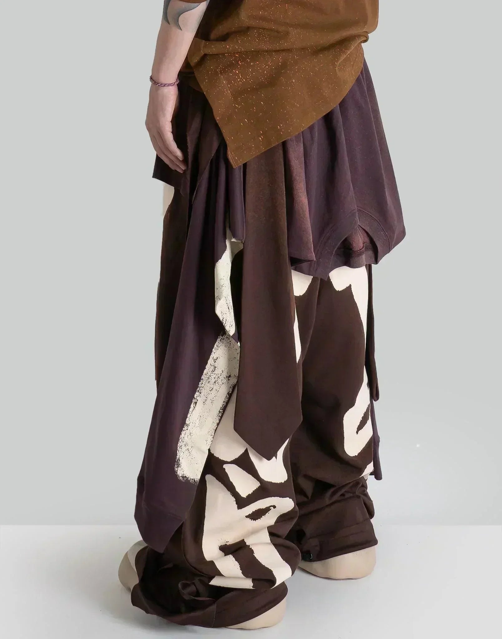 SANKUANZ - Skeleton Print Deconstructed Sweatpants - 082plus