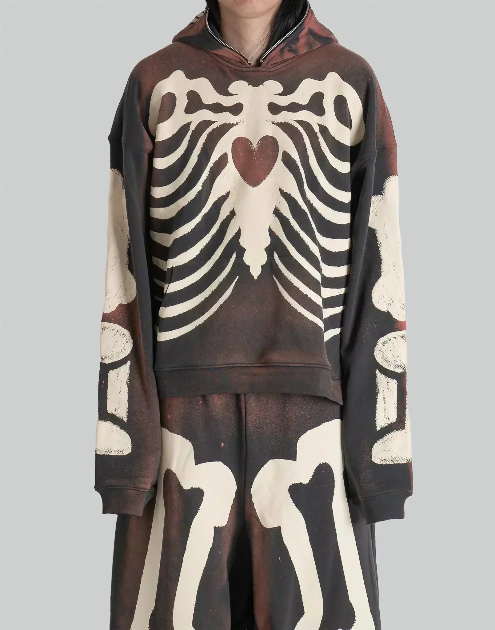 SANKUANZ - Skeleton Print Hoodie - 082plus