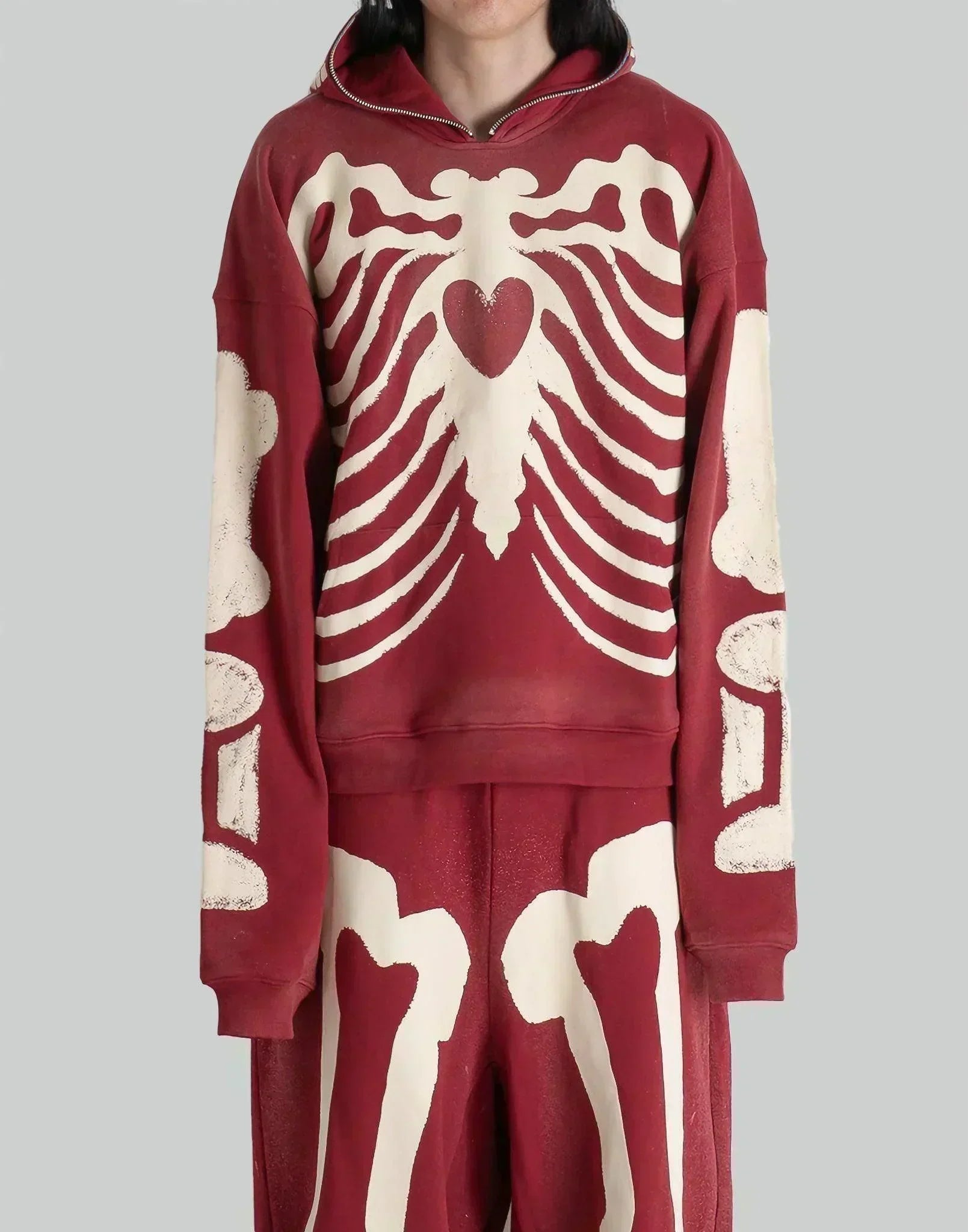 SANKUANZ - Skeleton Print Hoodie - 082plus