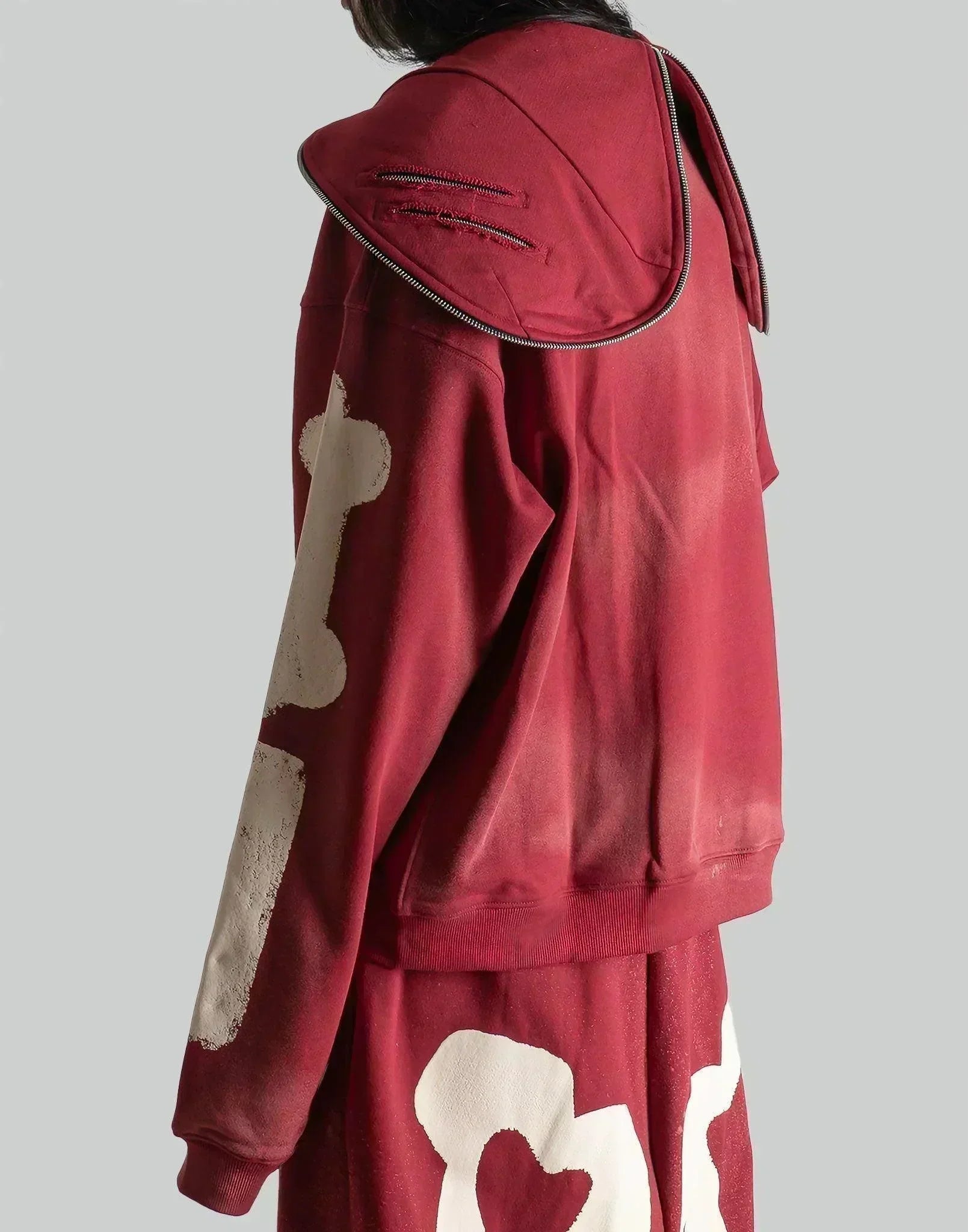 SANKUANZ - Skeleton Print Hoodie - 082plus