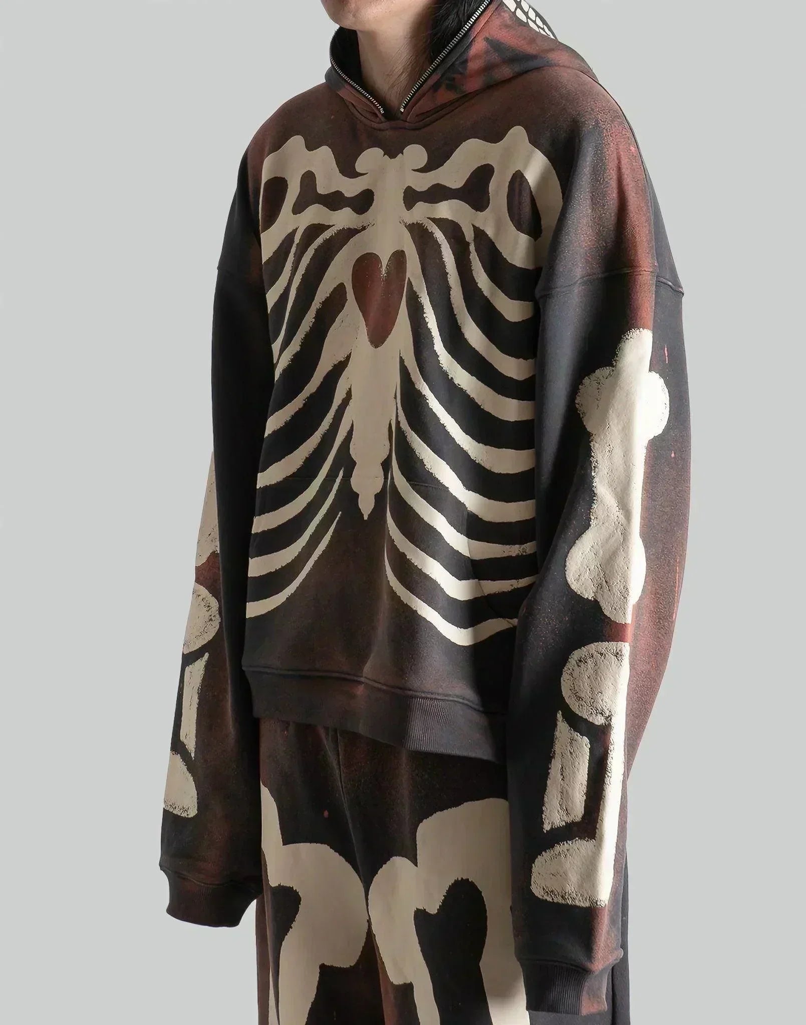 SANKUANZ - Skeleton Print Hoodie - 082plus