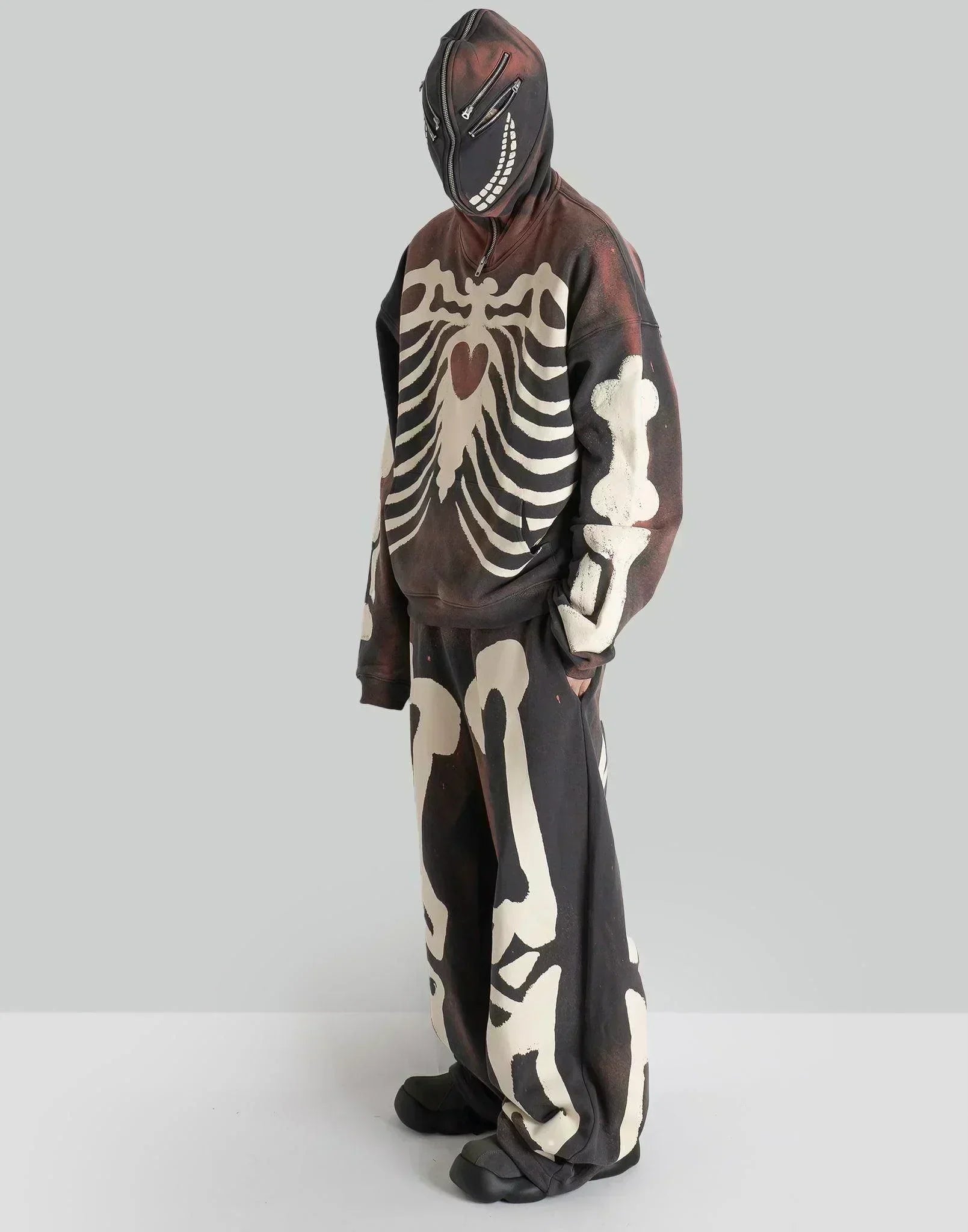 SANKUANZ - Skeleton Print Hoodie - 082plus