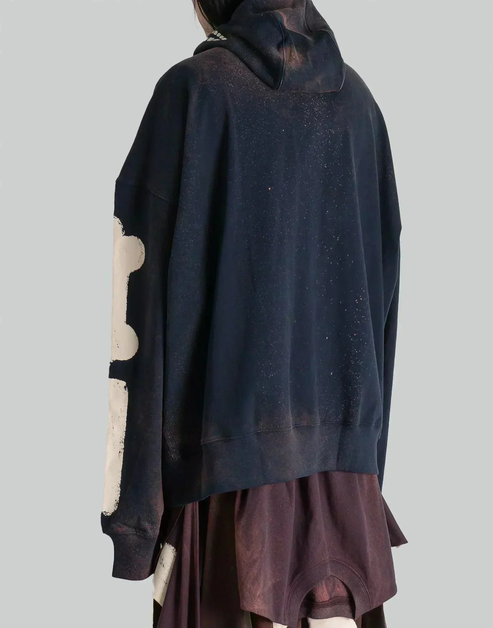 SANKUANZ - Skeleton Print Hoodie With Zipper - 082plus