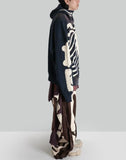 SANKUANZ - Skeleton Print Hoodie With Zipper - 082plus