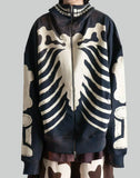 SANKUANZ - Skeleton Print Hoodie With Zipper - 082plus