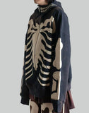 SANKUANZ - Skeleton Print Hoodie With Zipper - 082plus