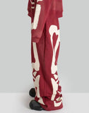 SANKUANZ - Skeleton Print Wide-Leg Drawstring Sweatpants - 082plus