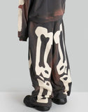 SANKUANZ - Skeleton Print Wide-Leg Drawstring Sweatpants - 082plus