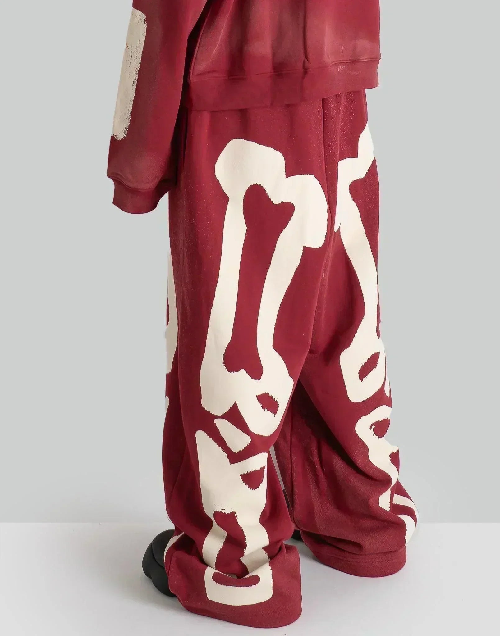 SANKUANZ - Skeleton Print Wide-Leg Drawstring Sweatpants - 082plus
