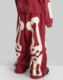 SANKUANZ - Skeleton Print Wide-Leg Drawstring Sweatpants - 082plus