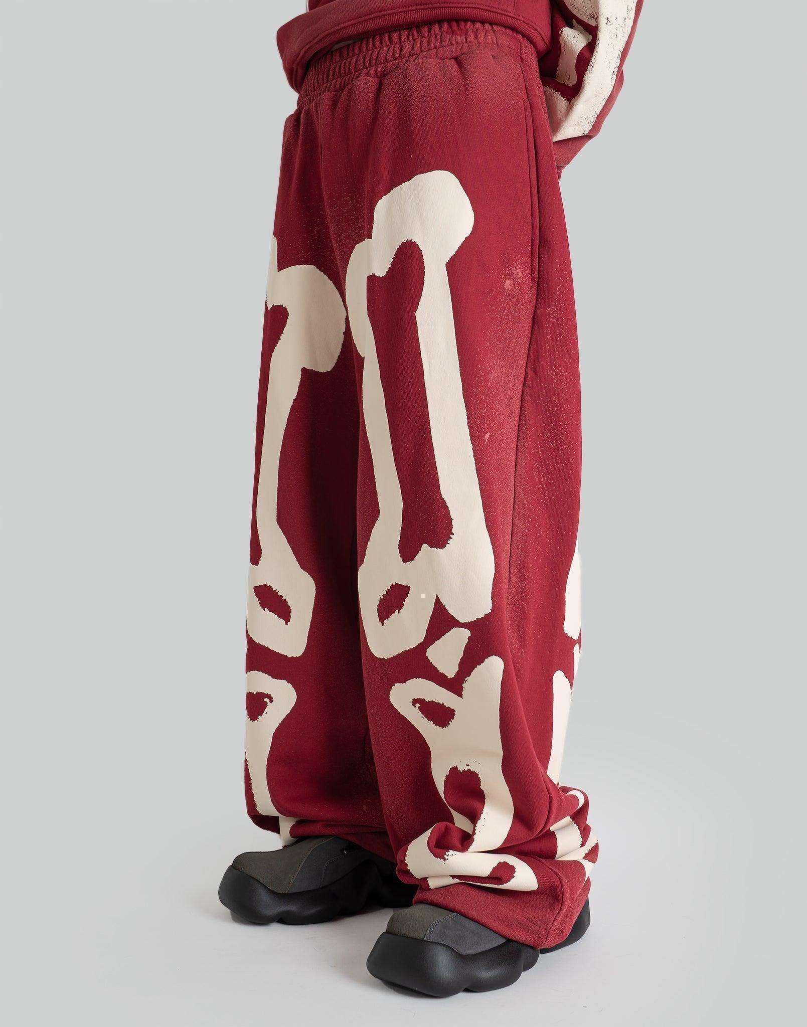 SANKUANZ - Skeleton Print Wide-Leg Drawstring Sweatpants - 082plus