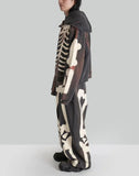 SANKUANZ - Skeleton Print Wide-Leg Drawstring Sweatpants - 082plus