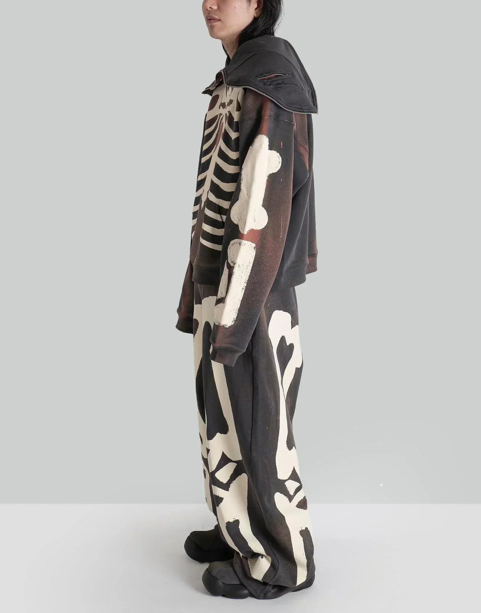 SANKUANZ - Skeleton Print Wide-Leg Drawstring Sweatpants - 082plus