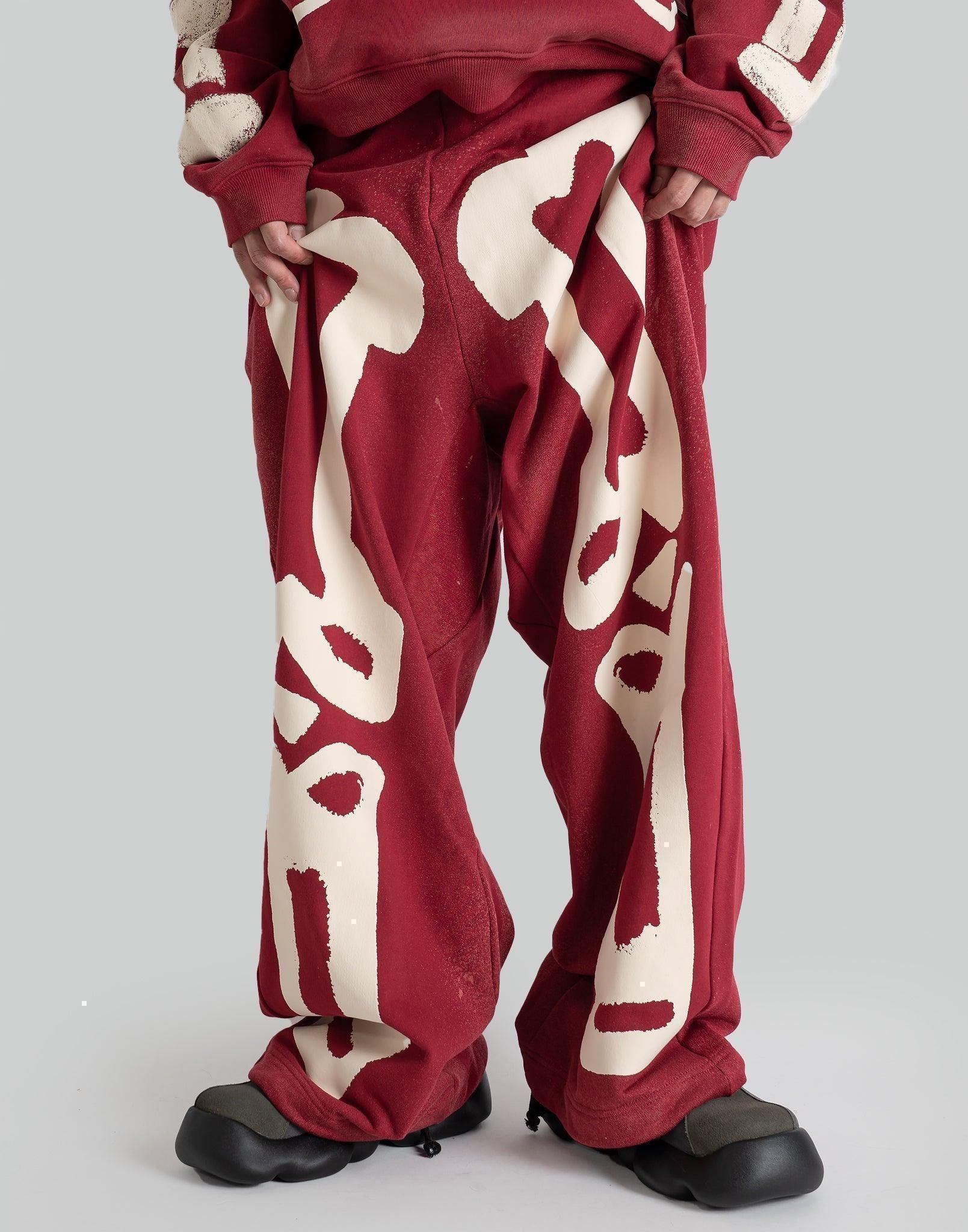 SANKUANZ - Skeleton Print Wide-Leg Drawstring Sweatpants - 082plus