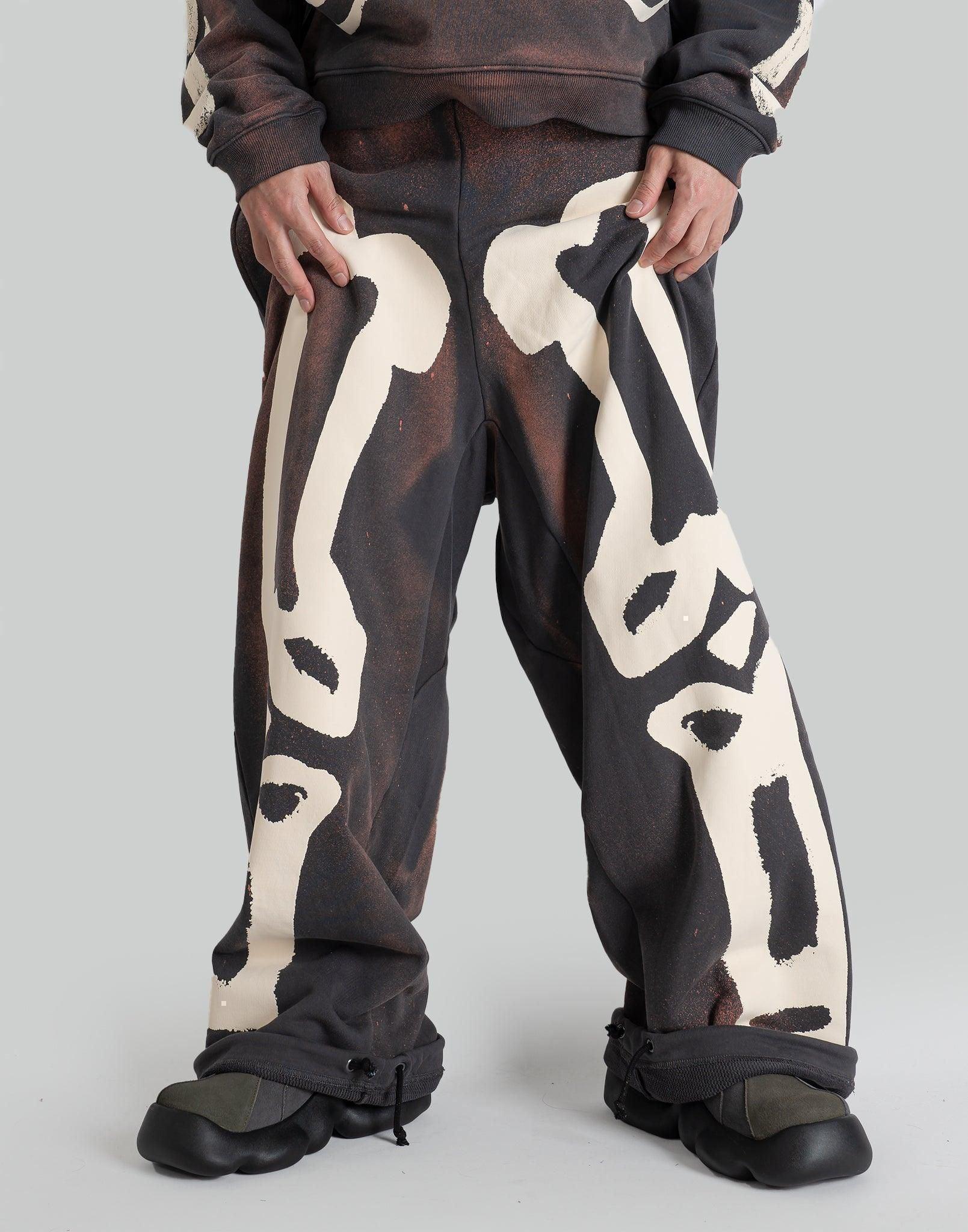 SANKUANZ - Skeleton Print Wide-Leg Drawstring Sweatpants - 082plus