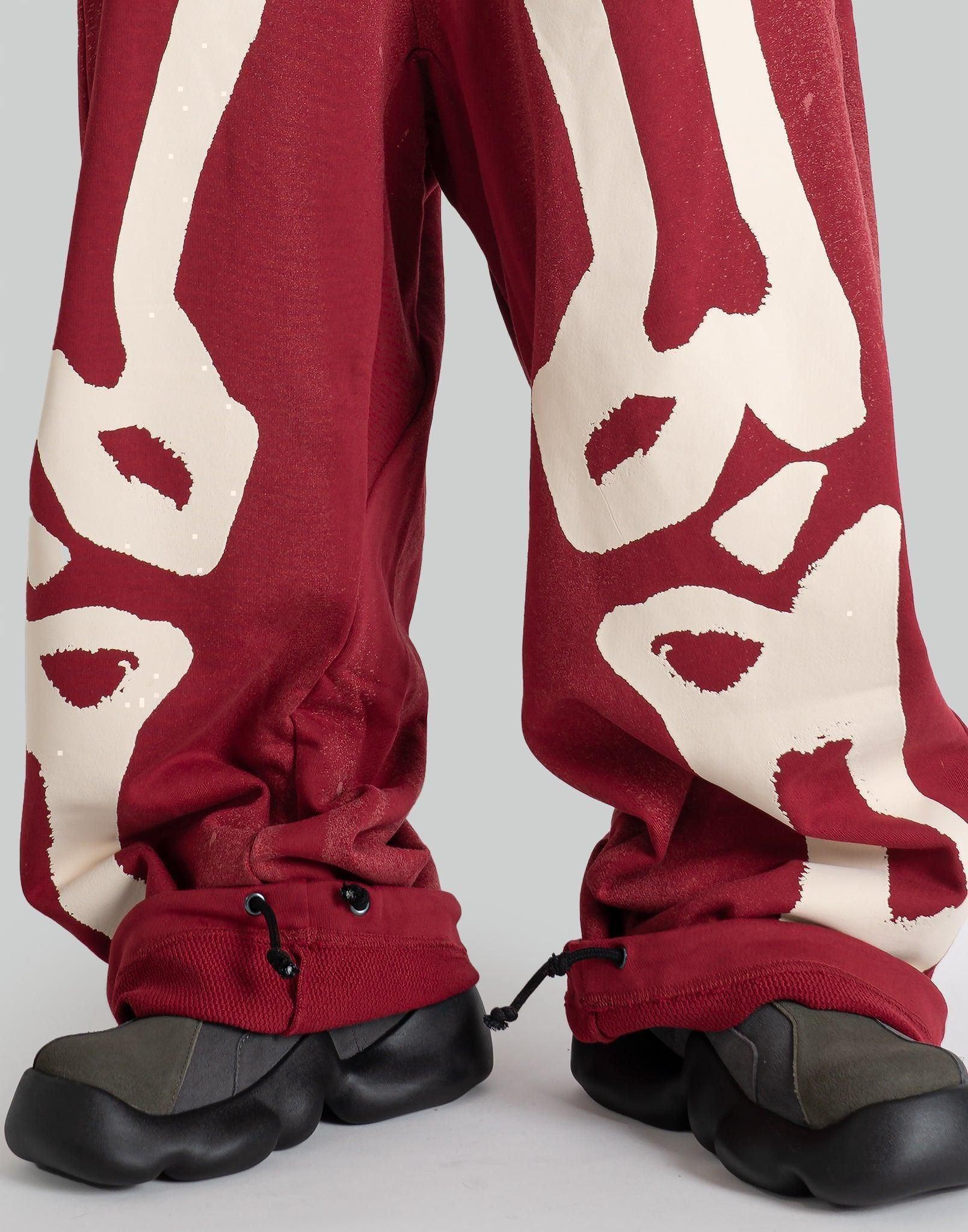 SANKUANZ - Skeleton Print Wide-Leg Drawstring Sweatpants - 082plus