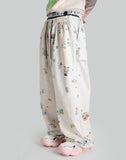 SANKUANZ - STICKERS GRAFFITI PRINT WAISTBAND BAGGY SWEATPANTS - 082plus