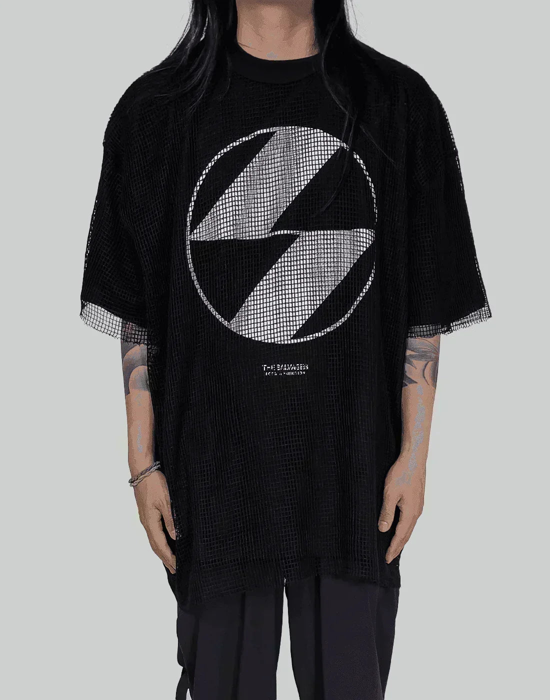 THE SALVAGES - EMBLEM MESH OS T-SHIRT - 082plus