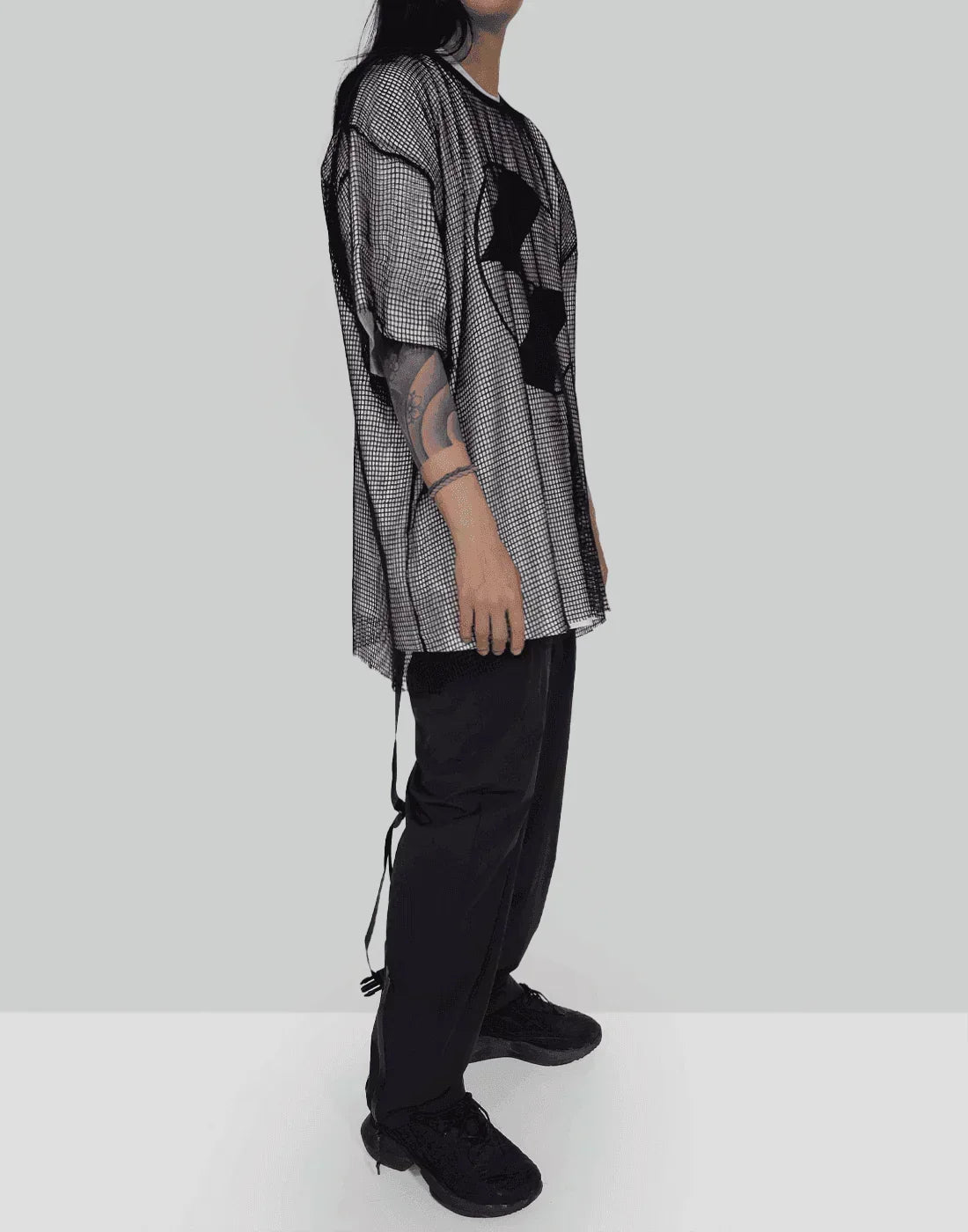 THE SALVAGES - EMBLEM MESH OS T-SHIRT - 082plus