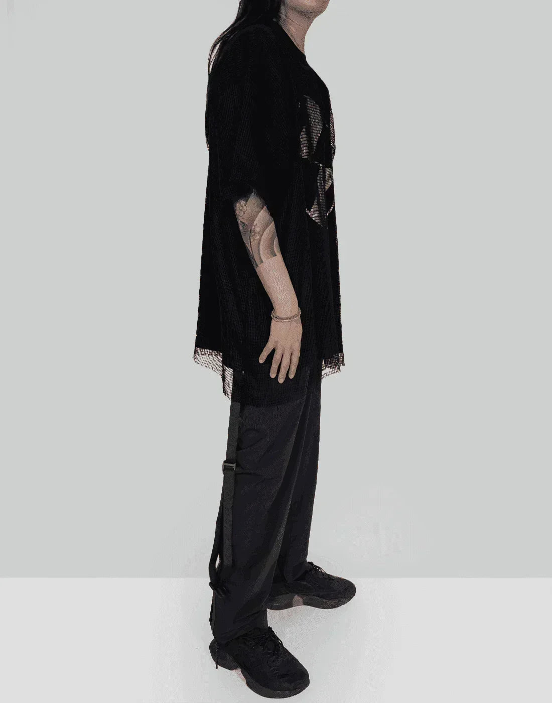 THE SALVAGES - EMBLEM MESH OS T-SHIRT - 082plus