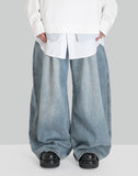 FENG CHEN WANG - 2 IN 1 DECONSTRUCTED DENIM TROUSERS - 082plus