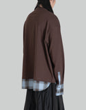 FENG CHEN WANG - 2 IN 1 LONG SLEEVE TEE WITH CHECK - 082plus
