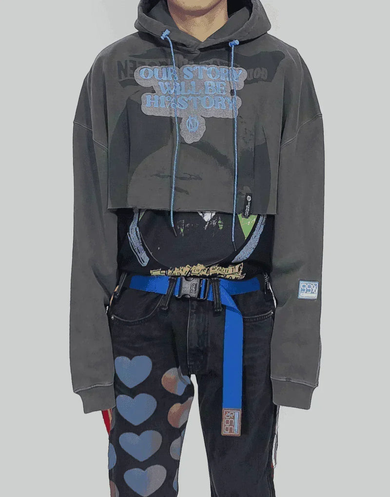 99%IS- - " OUR STORYWILL BE H1%STORY " Washed Hoodie - 082plus