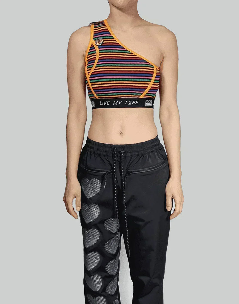 99%IS- - Ribbed Upside Down Stripe Panties Top - 082plus