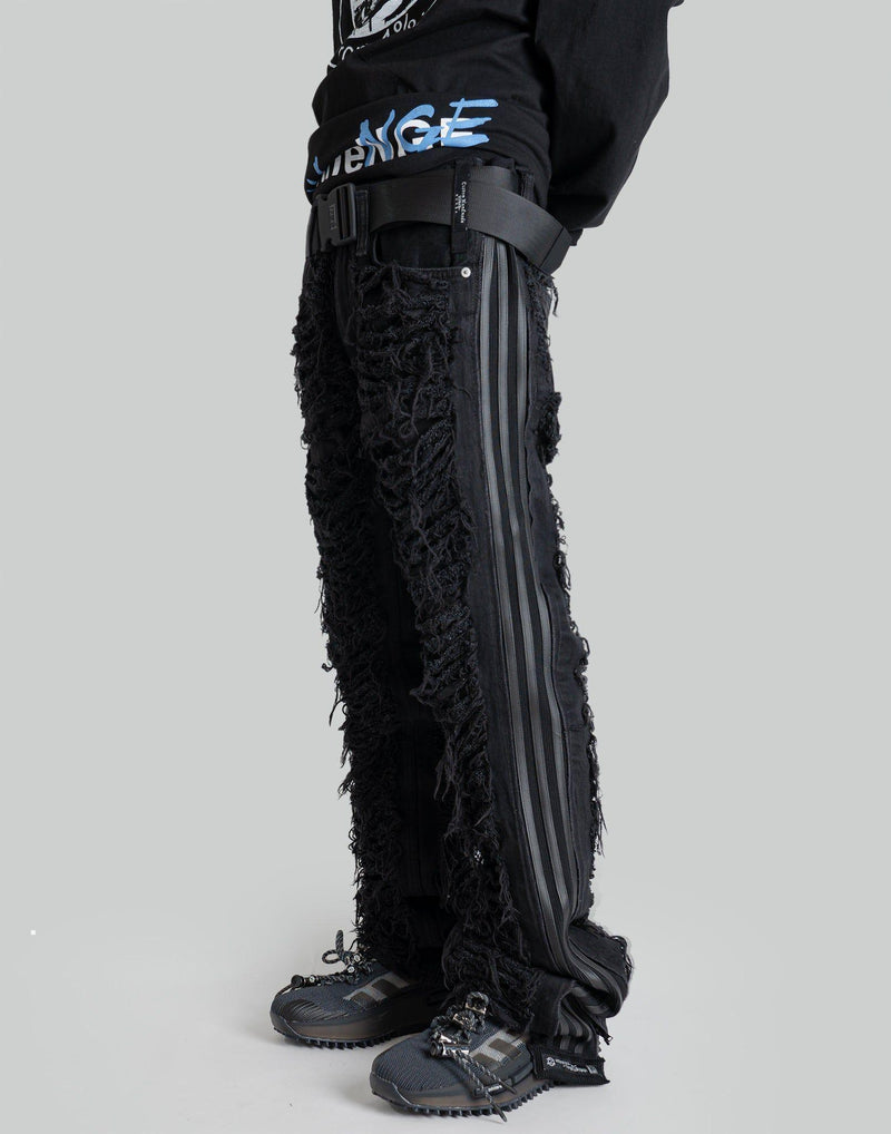 99%IS- - Side Ripped Washed Denim [Hand Made Custom] - 082plus