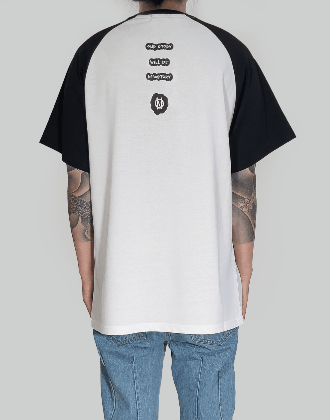 99%IS- Spiral Skull Raglan T-shirt (Hand Made Custom) - 082plus