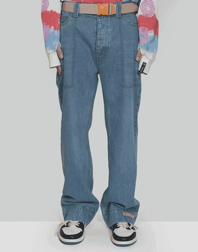 99%IS- - Wide Washed Bondage Denim - 082plus