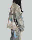 GRAPHIC PRINT UNISEX WASHED DENIM JACKET