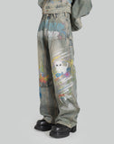 GRAPHIC PRINT UNISEX WASHED JEANS