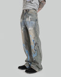 GRAPHIC PRINT UNISEX WASHED JEANS