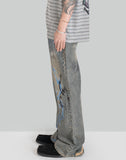 GRAPHIC PRINT UNISEX WASHED JEANS