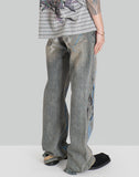 GRAPHIC PRINT UNISEX WASHED JEANS