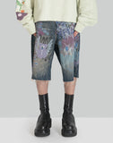 GRAPHIC PRINT UNISEX DENIM SHORTS