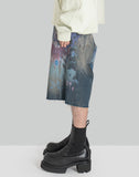 GRAPHIC PRINT UNISEX DENIM SHORTS