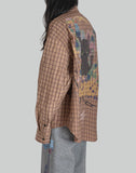 GRAPHIC PRINT UNISEX GINGHAM SHIRT