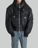 BLACK LAPEL CARGO JACKET