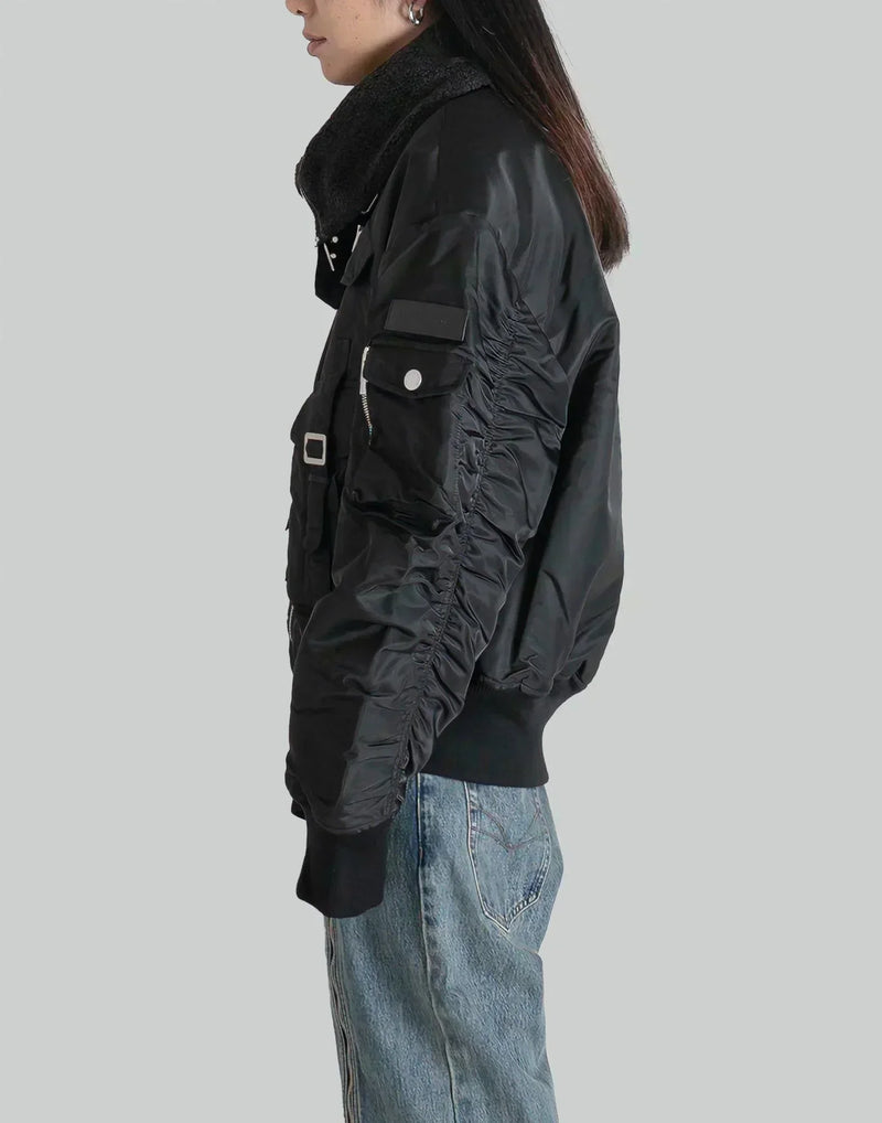 FENG CHEN WANG - BLACK LAPEL CARGO JACKET - 082plus