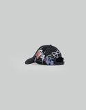 BUMPY GRAFFITI PRINT BLEACHED BASEBALL CAP - 082plus