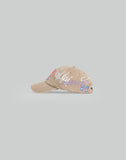 BUMPY GRAFFITI PRINT BLEACHED BASEBALL CAP - 082plus