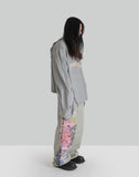 SANKUANZ BUMPY GRAFFITI PRINT DENIM BAGGY PANTS - 082plus