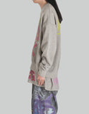 SANKUANZ - BUMPY GRAFFITI PRINT DOUBLE HEM CREWNECK SWEATSHIRT - 082plus