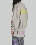 SANKUANZ - BUMPY GRAFFITI PRINT DOUBLE HEM CREWNECK SWEATSHIRT - 082plus